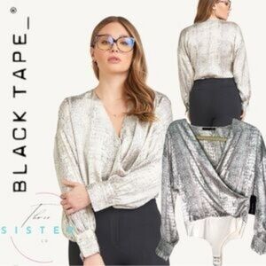Black Tape_ Silver Women's Bodysuit